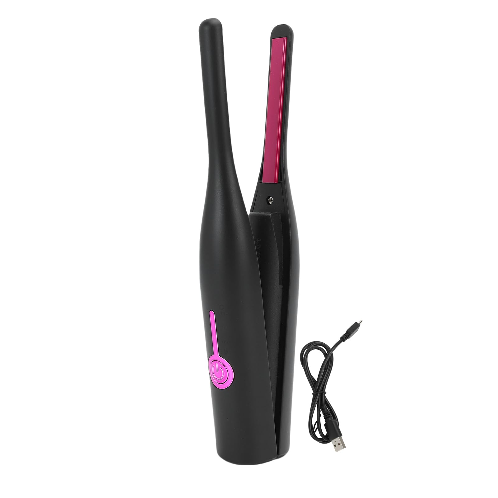 Cordless Flat Iron with PTC Fast Heating for Short Hair Bangs Pixie Cuts Portable 2 in 1 Straightener Curler