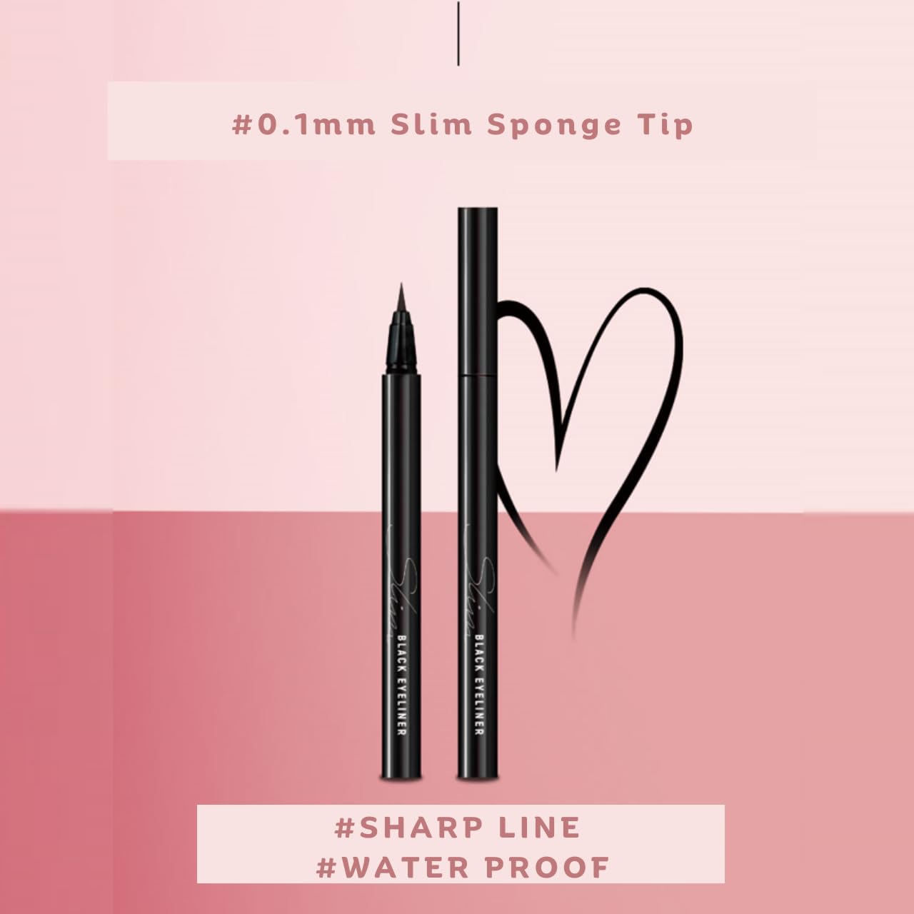 Produco [Thebom] Ultra-Fine Slim Eyeliner Waterproof Liquid Eye Makeup (Black,1Ea)