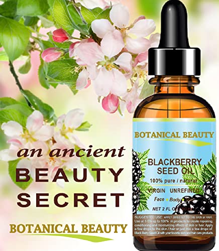 Botanical Beauty Blackberry Seed Oil 100% Pure Natural Virgin Unrefined. Cold Pressed Undiluted Carrier Oil. 0.5 Fl.Oz -15 Ml. F