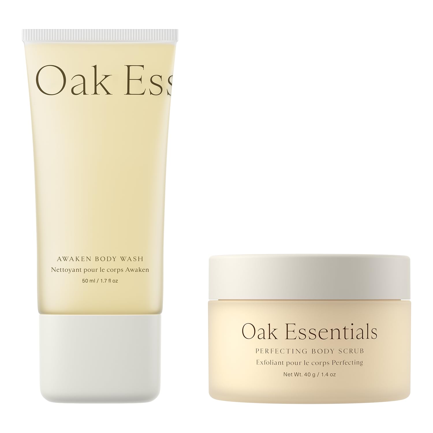 Oak Essentials Travel Fresh Start Set, 2Piece Body Care Set, Travel Sizes