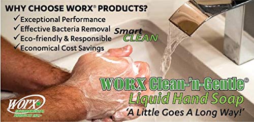Worx Clean 'n' Gentle Liquid Hand Soap 13 oz. (384 ml) Soft and Supple, Rich Lather, Mild Formula, Light Juniper Berry Fragrance