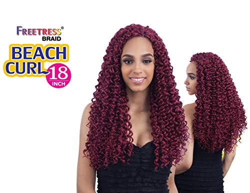 Beach Curl 18'' (4 Pack, 1 Jet Black) - Freetress Synthetic Crochet Braid