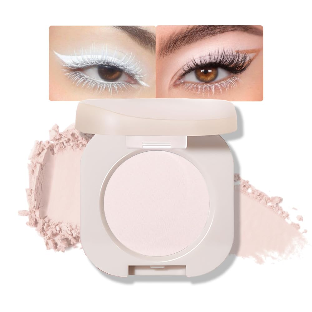 Low Saturation Delicate Long-Lasting Eyeshadow Palette, Monochrome Glitter Pressed Cream Single Vegan (10 Glittle Gold)