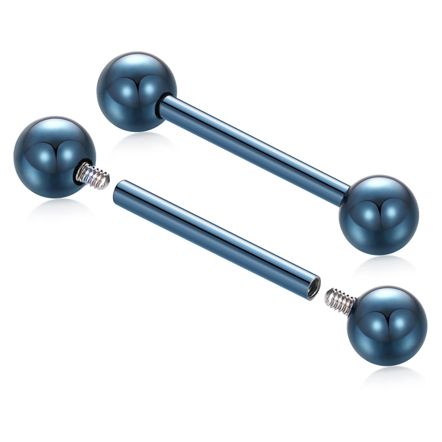AROWRO Titanium Nipple Barbells Nipple Rings Straight Nipple Piercings 14G Internally Threaded Nipple Jewelry 12mm Nipple Pierci