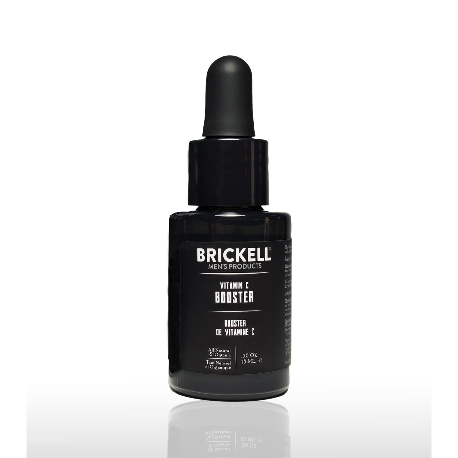 Brickell Mens Vitamin C Booster Serum for Men, Natural and Organic Vitamin C Booster for Face to Ramp Up Collagen Production, Fi
