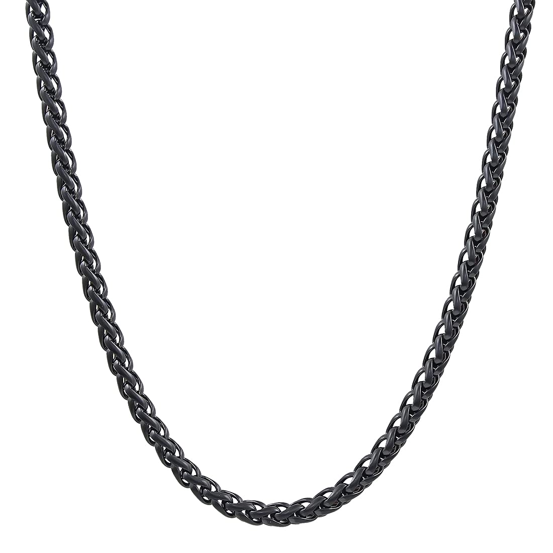 Nakabh Stainless Steel Elegant Statement Necklace Chain for Boys and Men (Black)