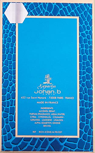 Rich Icone By Johan.B, 3 Oz Eau De Toilette Spray For Men