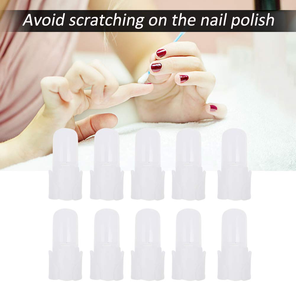 Nail Protector,Nail Polish Protector, Finger Nail Protector Tips 10Pcs/set Nail Polish Varnish Protector Holder Manicure Finger