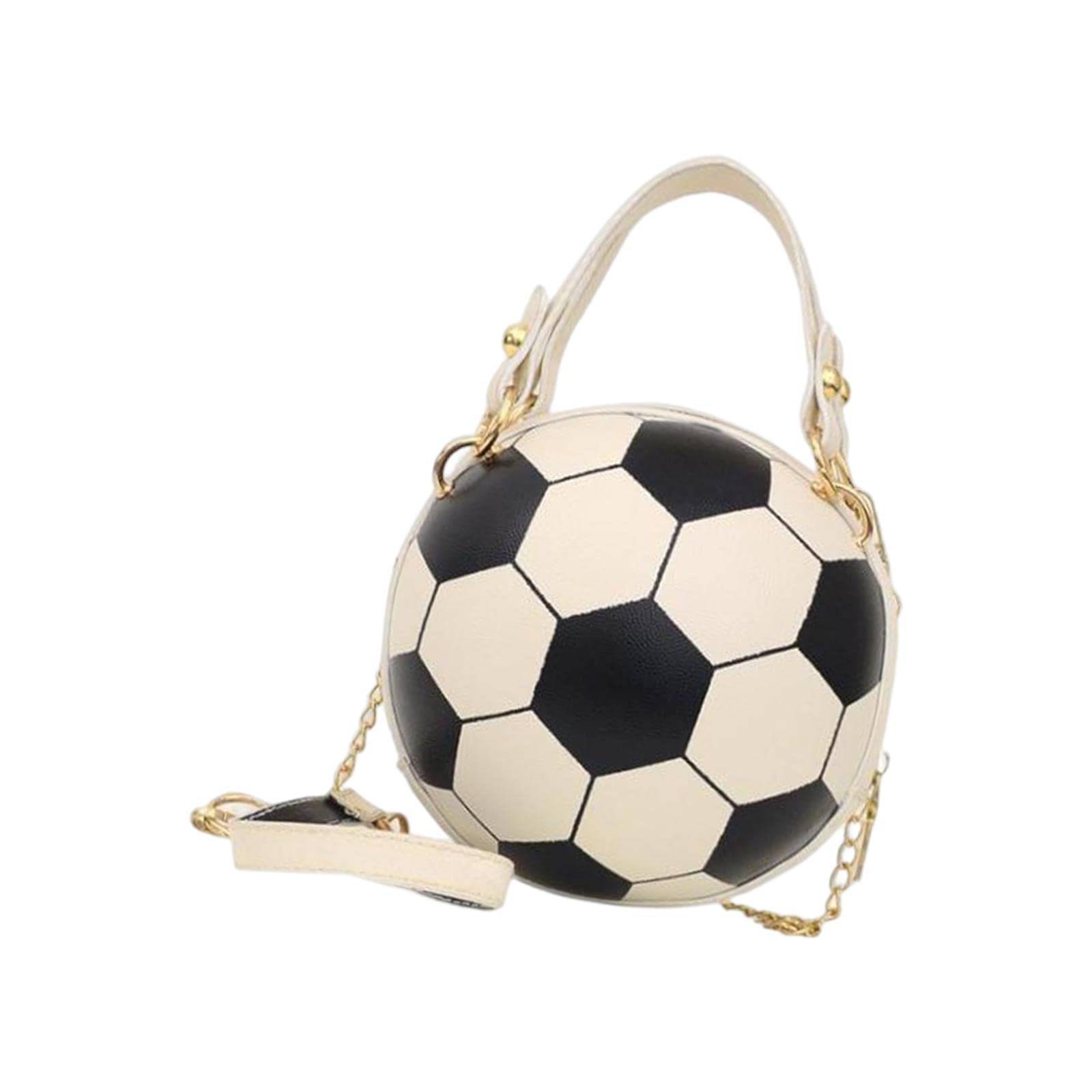 Atorse Football Shaped Cross Body Bag Purse Wallet Pu Shoulder Bag For Work Evening White