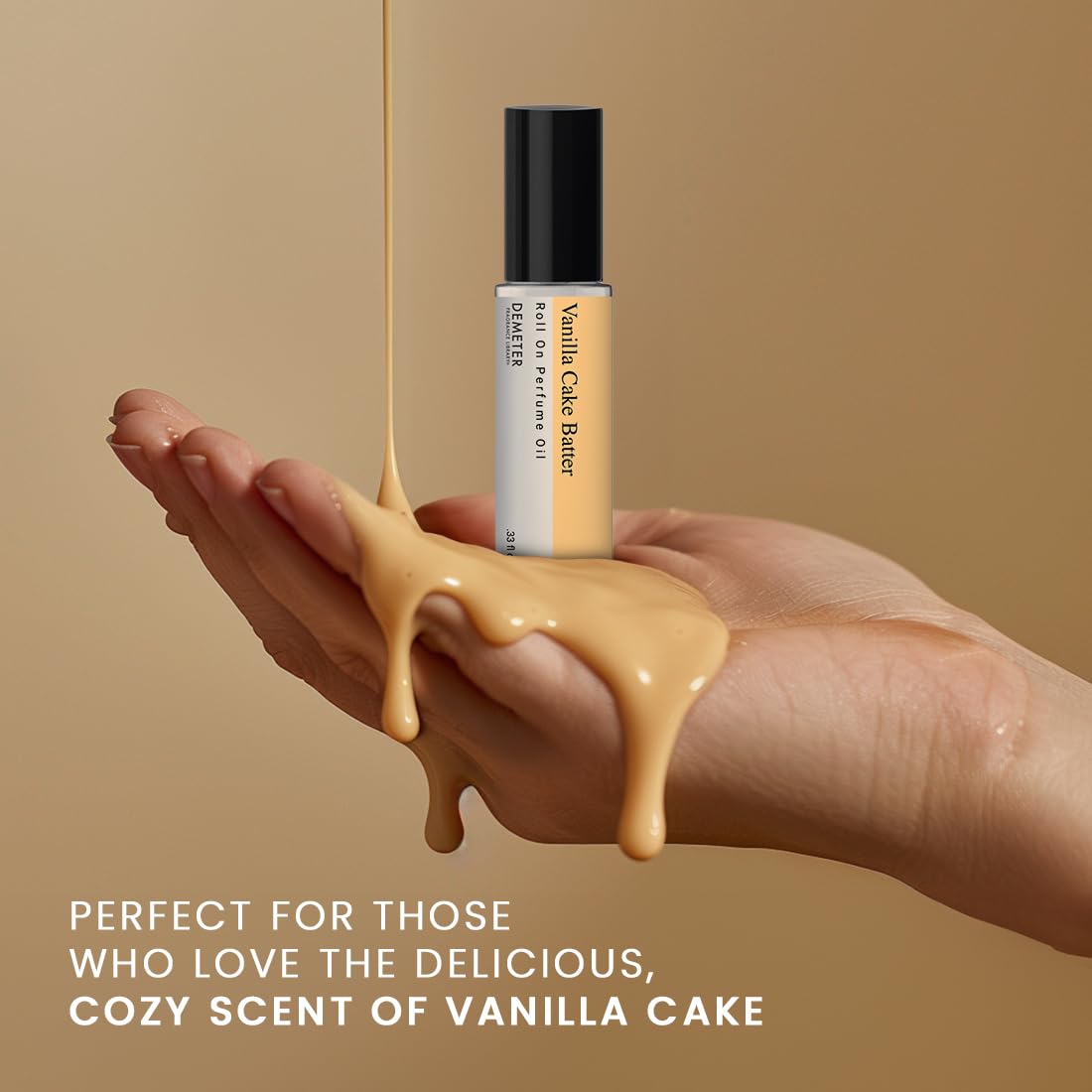 DEMETER Vanilla Cake Batter Roll On Perfume Oil, 0.33 Oz, Long-Lasting