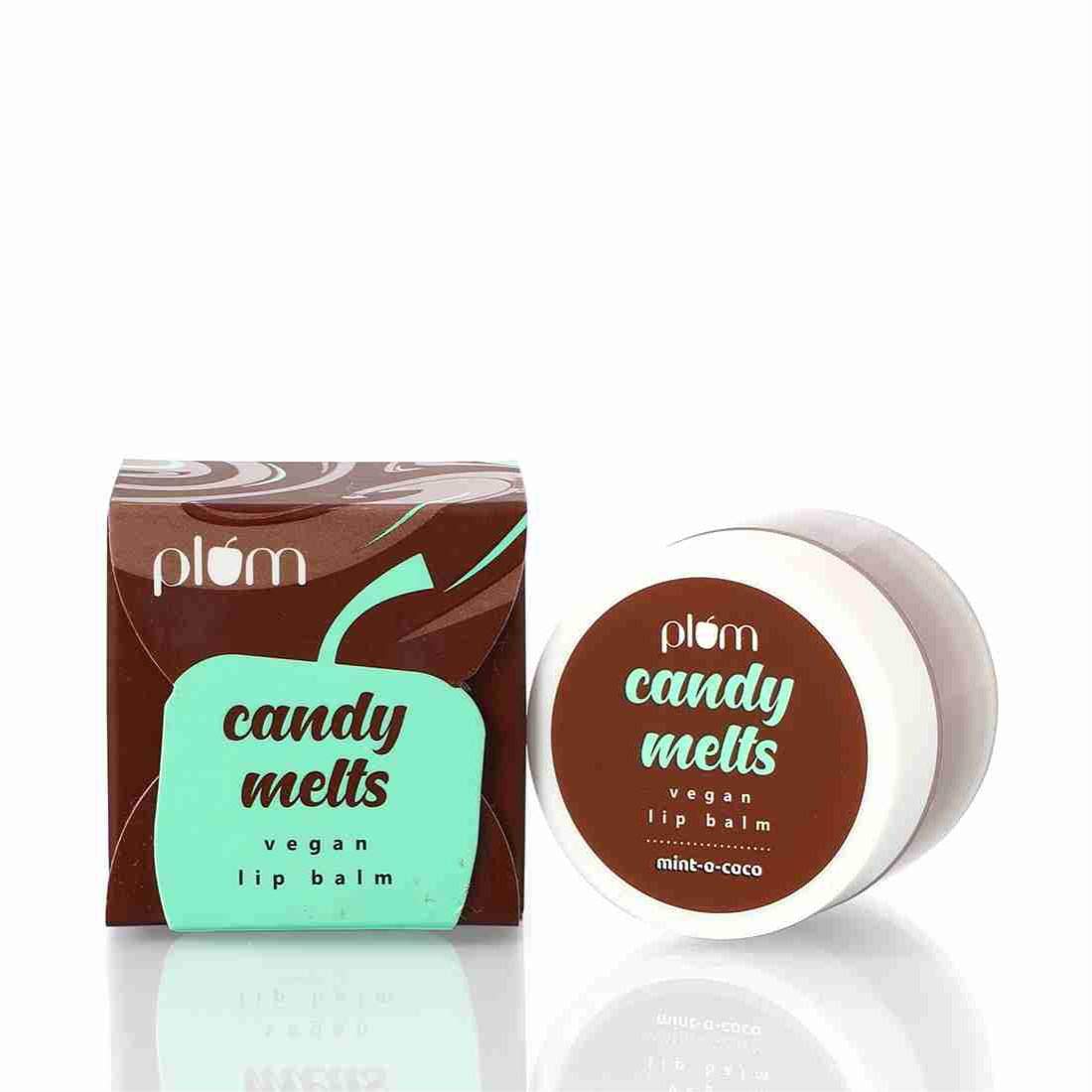 Plum Mint-o-Coco Lip Balm, With Carrot Seed Oil & Shea Butter with Natural UV Protection, Vegan Balm for Dry, Chapped, Cracked L