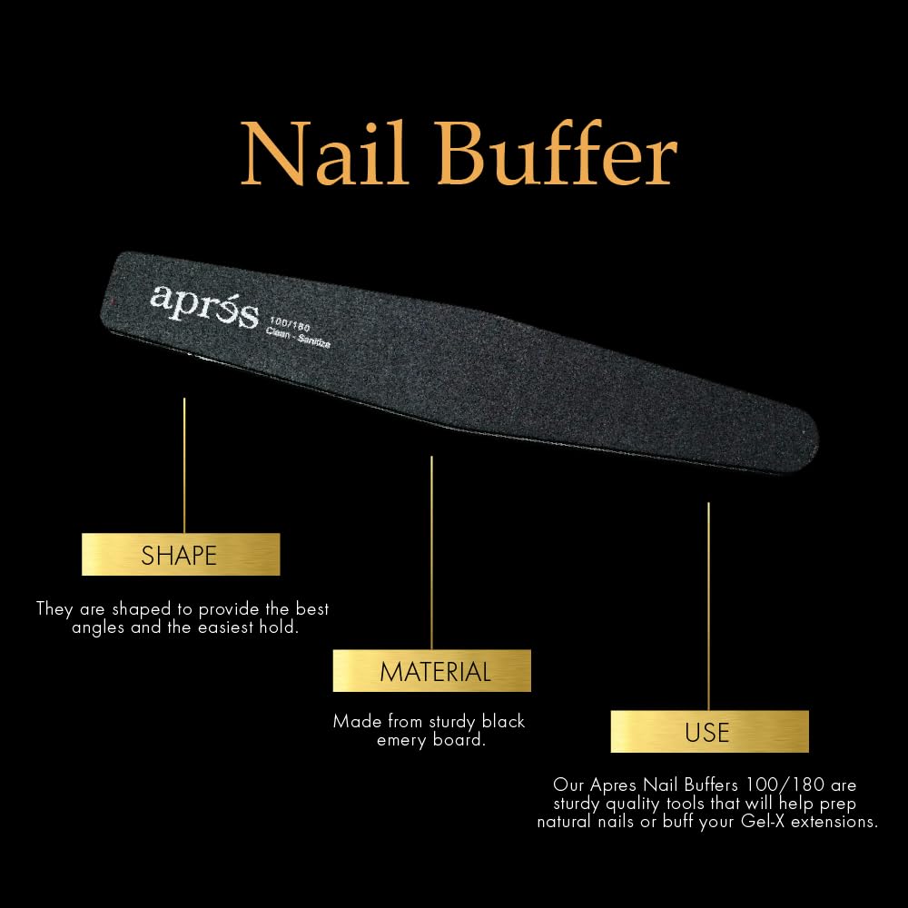 Apres Extend Gel 2-Pack With Curved Nail File And Nail Buffer - Gel-X Nail Care Set