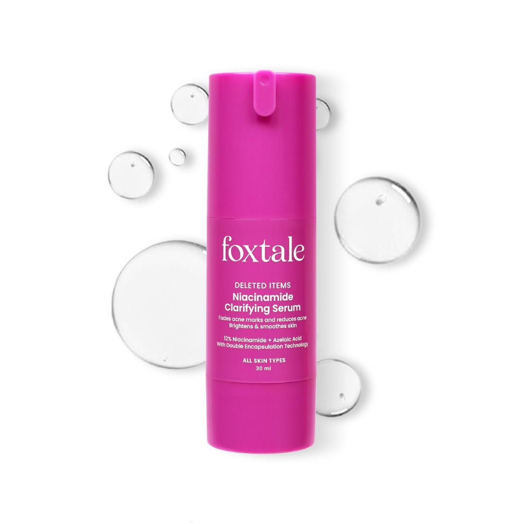 Foxtale 12% Niacinamide Face Serum with Azelaic Acid for Brightening & Oil Control | Reduces Acne, Blemishes & Acne Marks | Brig