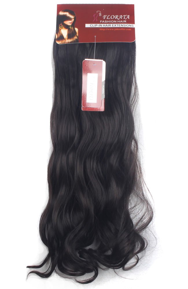 Lelinta 7Pcs Full Head 16 Clips in on Double Weft Hair Extensions, Dark Brown Curly, 24inch 160g