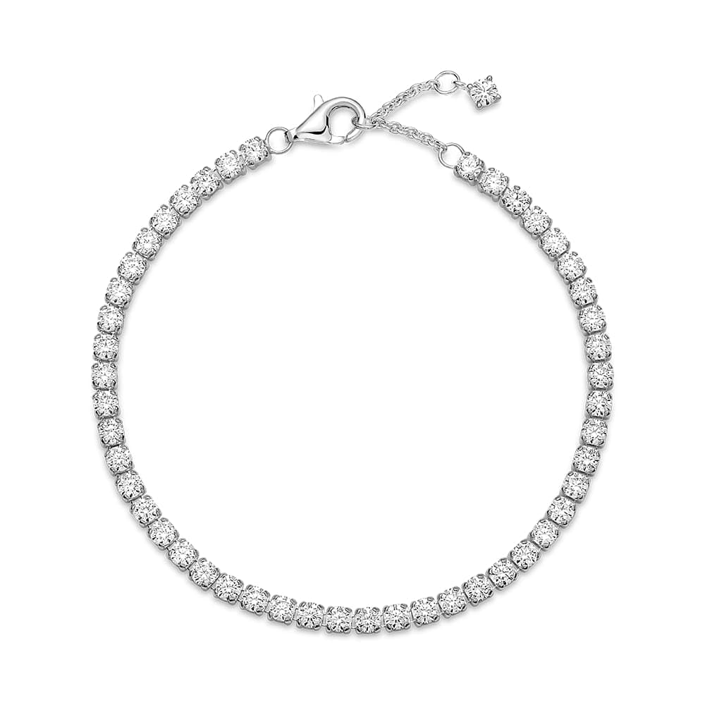 Pandora Sparkling Tennis Bracelet - Sterling Silver & Cubic Zirconia Bracelet for Women Timeless Collection - Gift for Her - 18