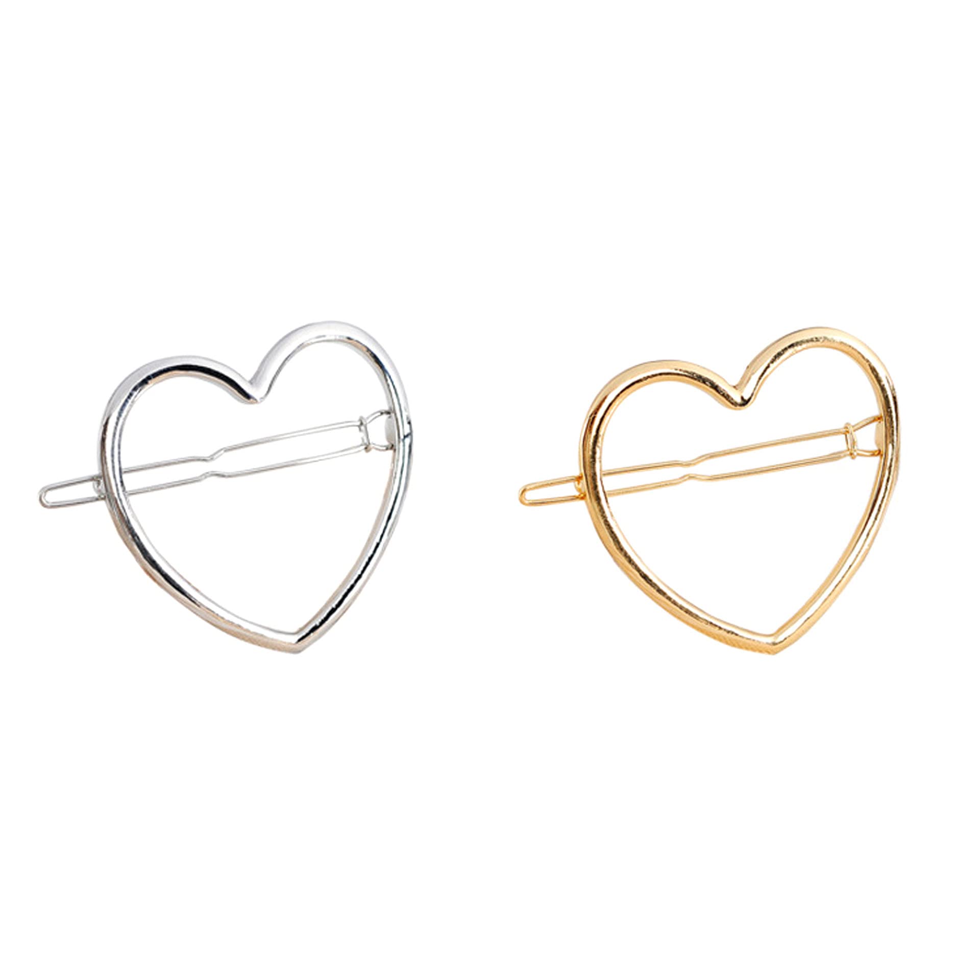 Numblartd 2 Pcs Hollow Smooth Love Heart Hair Pins Clip - Fashion Cute All-Match Hairpin Side Clamp Liu Hai Horse Tail Clip Hair