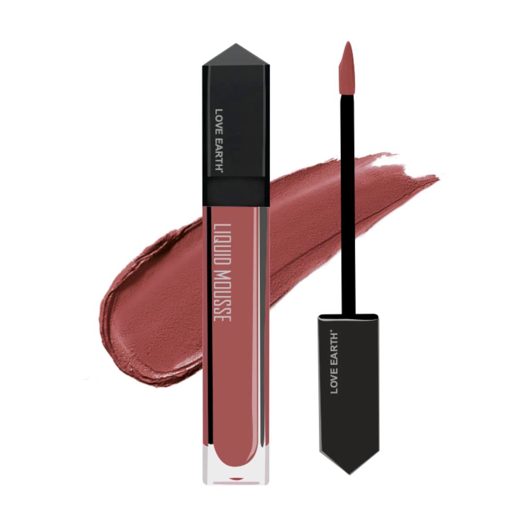 Love Earth Liquid Mousse Lipstick - Pink Colada Matte Finish | Lightweight, Non-Sticky, Non-Drying,Transferproof, Waterproof | L