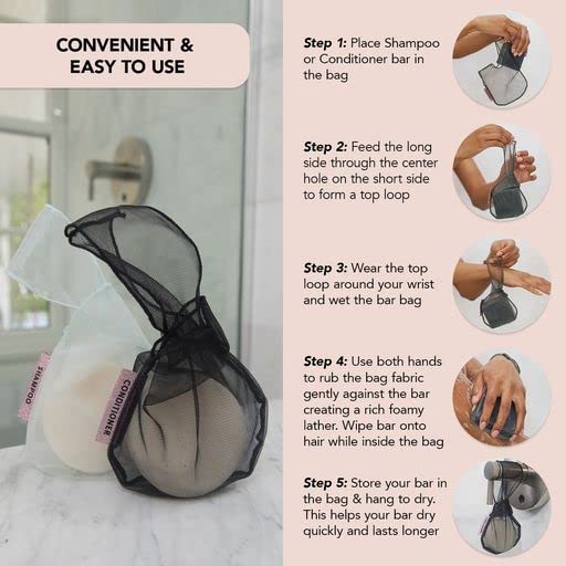 Kitsch Bottle Free Beauty Soap Bar Bag - Soap Savers For Bar Soap & Shampoo Bar Holder | Bar Soap Bag & Bar Soap Pouch For Showe