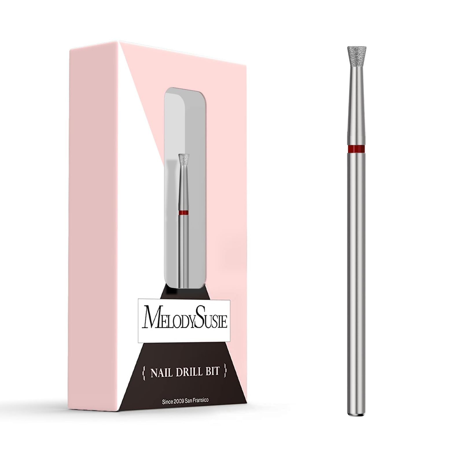 Melodysusie 6.7Mm Inverted Tapered Cuticle Clean Nail Drill Bit 3/32'', Professional Safety Carbide Diamond Under Nail Cleaner F