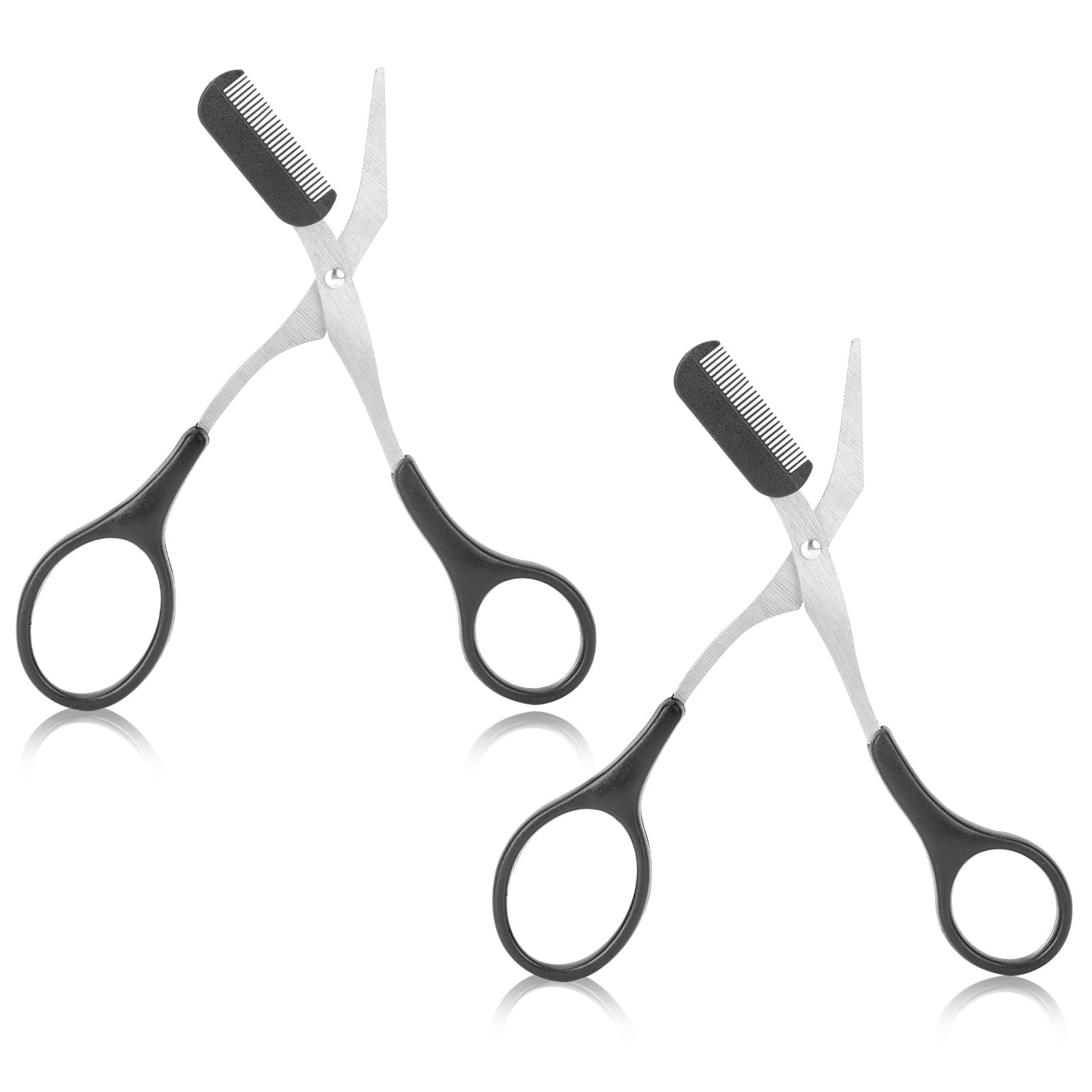 Eyebrow Scissors with Comb, Professional Precision Eyebrow Trimmer Scissors Eyebrow Trimming Scissors with Comb and Non-Slip Fin