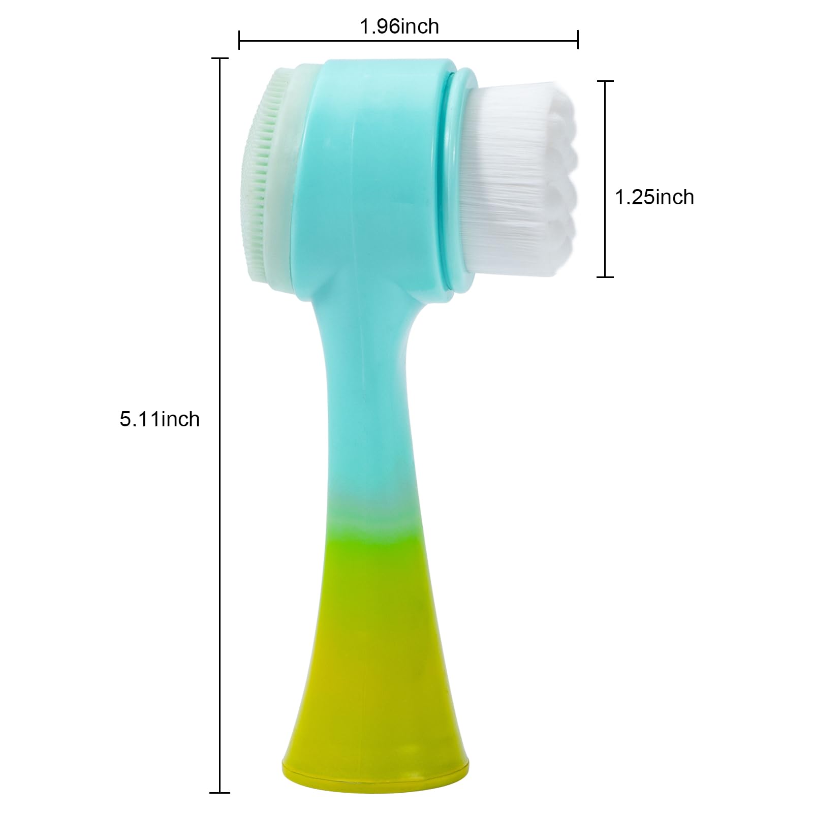Beomeen Face Brush 2 In 1, Silicone Facial Cleansing Exfoliating Brush Soft Bristles Pore Deep Cleansing Manual Dual Face Wash S