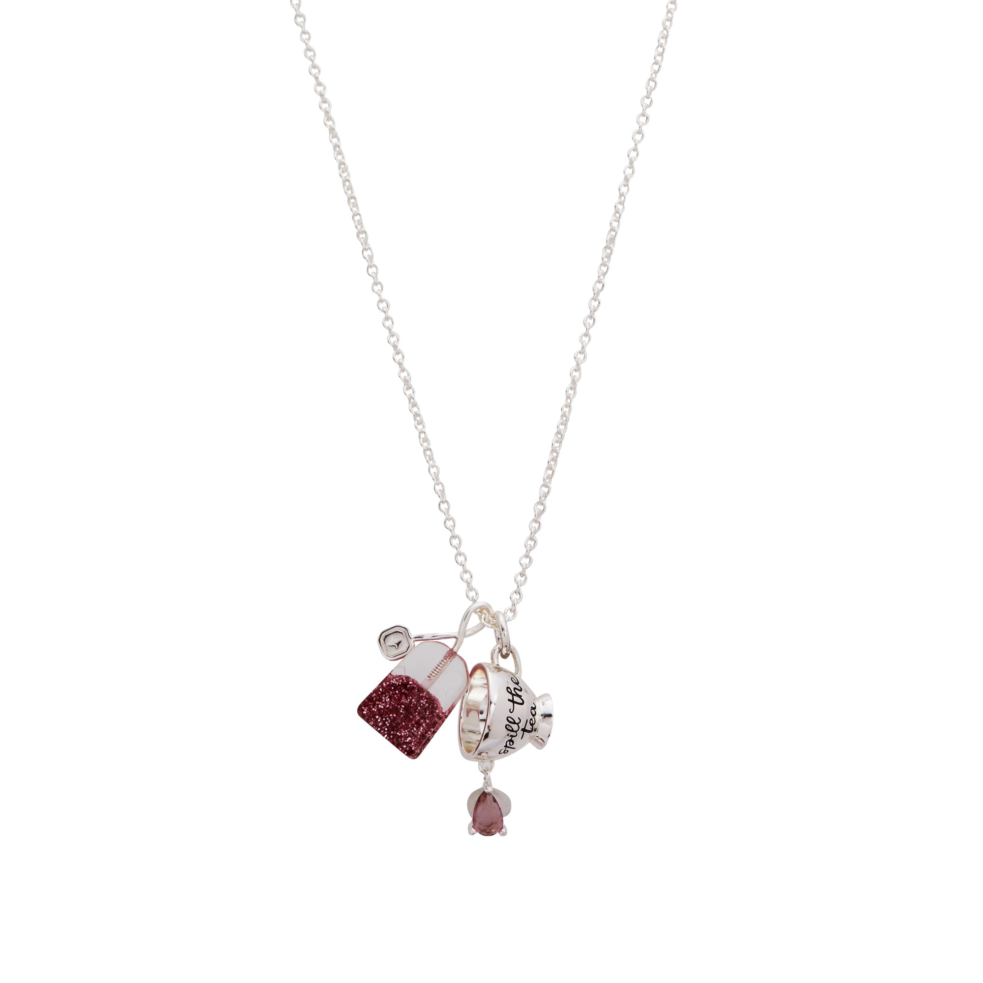 Alex and Ani Spill the Tea Cup & Tea Bag Charm Pendant Necklace