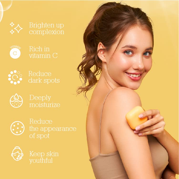Koji White Kojic Acid & Vitamin C Brightening Soap, Hydrating Face & Body For Radiant Glow Skin, Nourishing, Moisturizing, Even