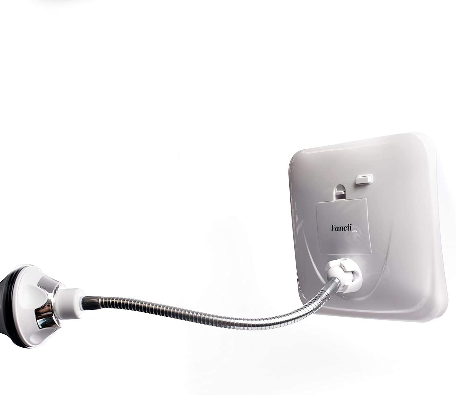 Fancii Chrome Gooseneck Attachment With Locking Suction Cup, For Luna, Mira And Maya Led Mirror Series (Mirror Not Included)