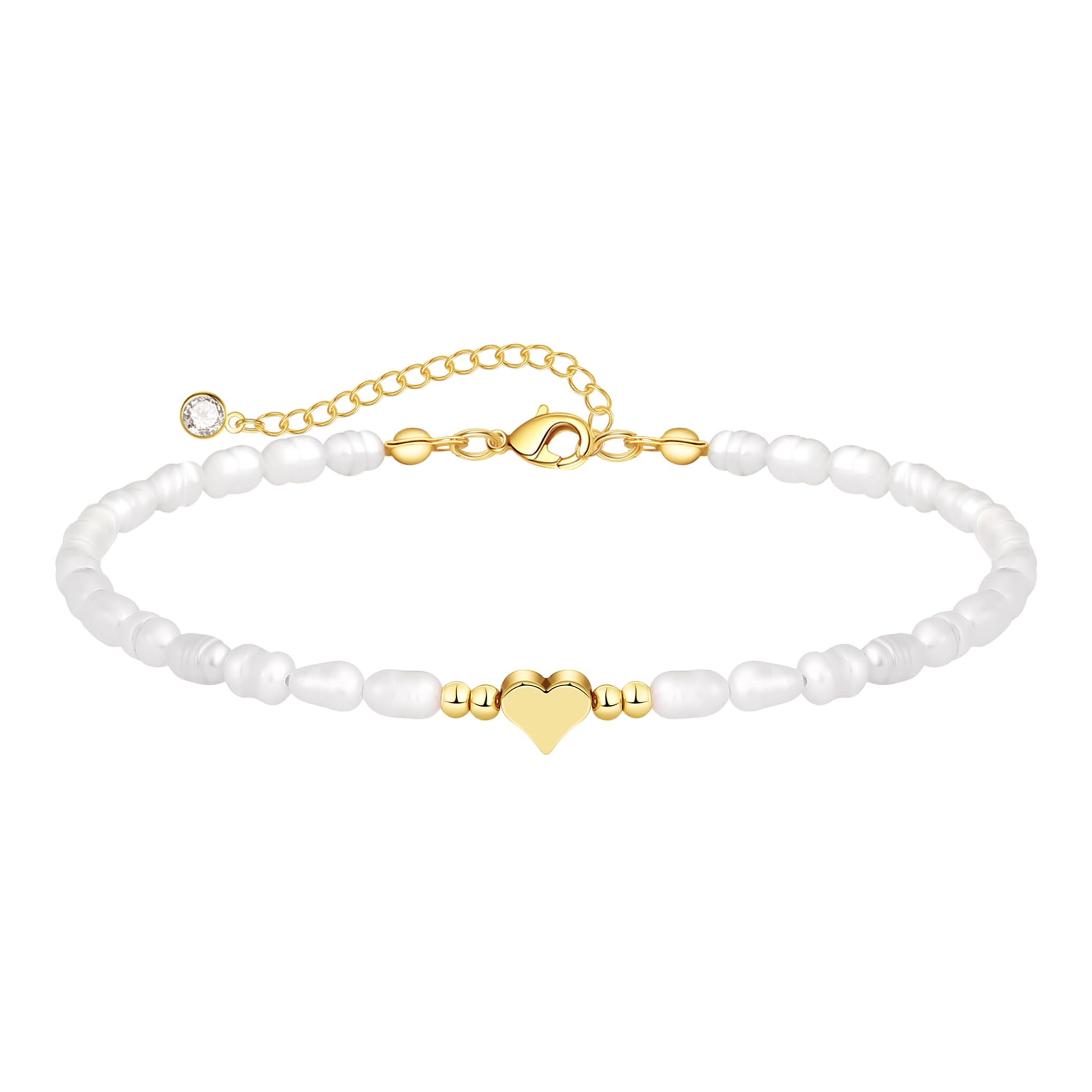MIDEEO Gold/Sliver Bracelets for Women,14K Gold Plated Bracelets for Women Evil Eye Diamond Cuban Link Heart Pearl Everyday Jewe