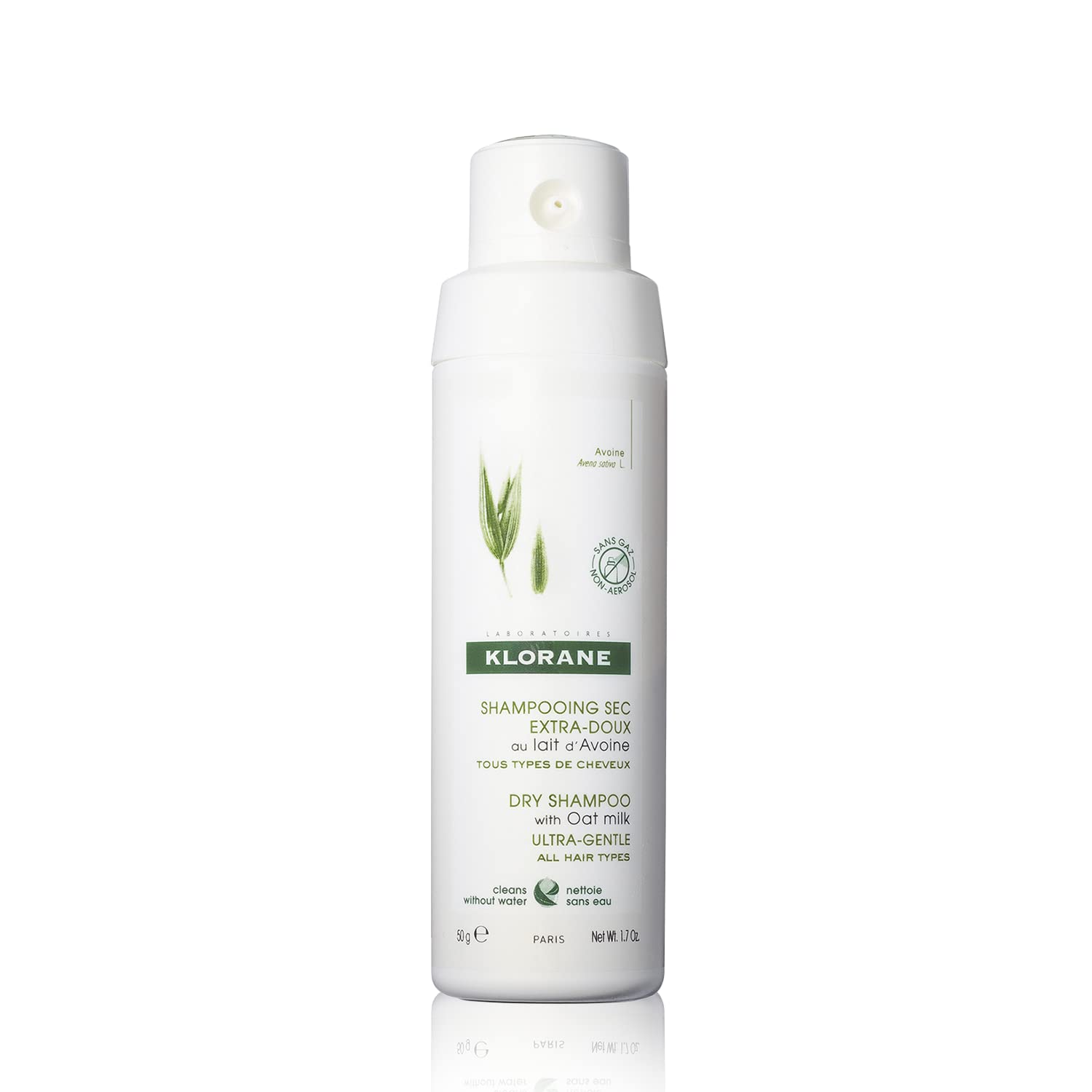 Klorane Dry Shampoo with Oat Milk - Eco-Friendly Non-Aerosol Formula - Vegan & Dermatologist Tested - Ultra-Gentle Powder Formul