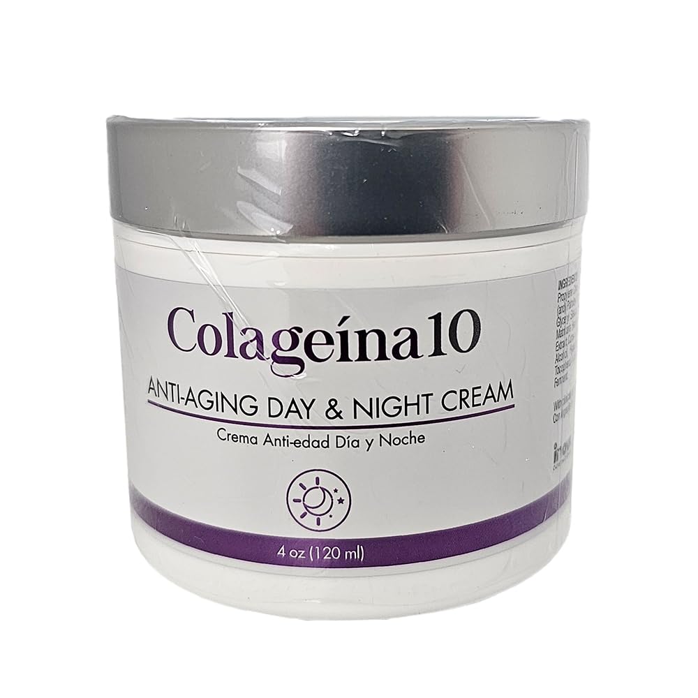 Colageina 10 Anti-Aging Day And Night Cream 4Oz, Crema Facial Anti-Edad De Dia Y Noche 120Ml