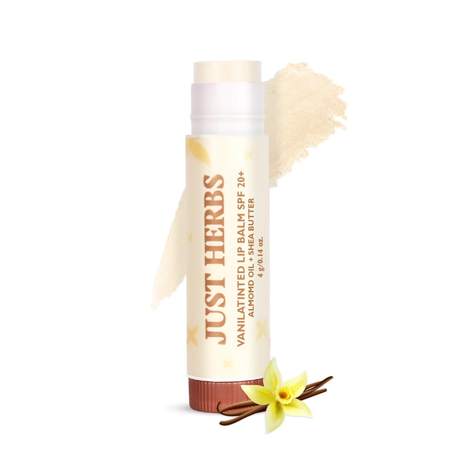 Just Herbs Tinted Lip Balm For Men And Women With Spf 20+ For Dark Lips To Lighten 4 G (Vanilla)