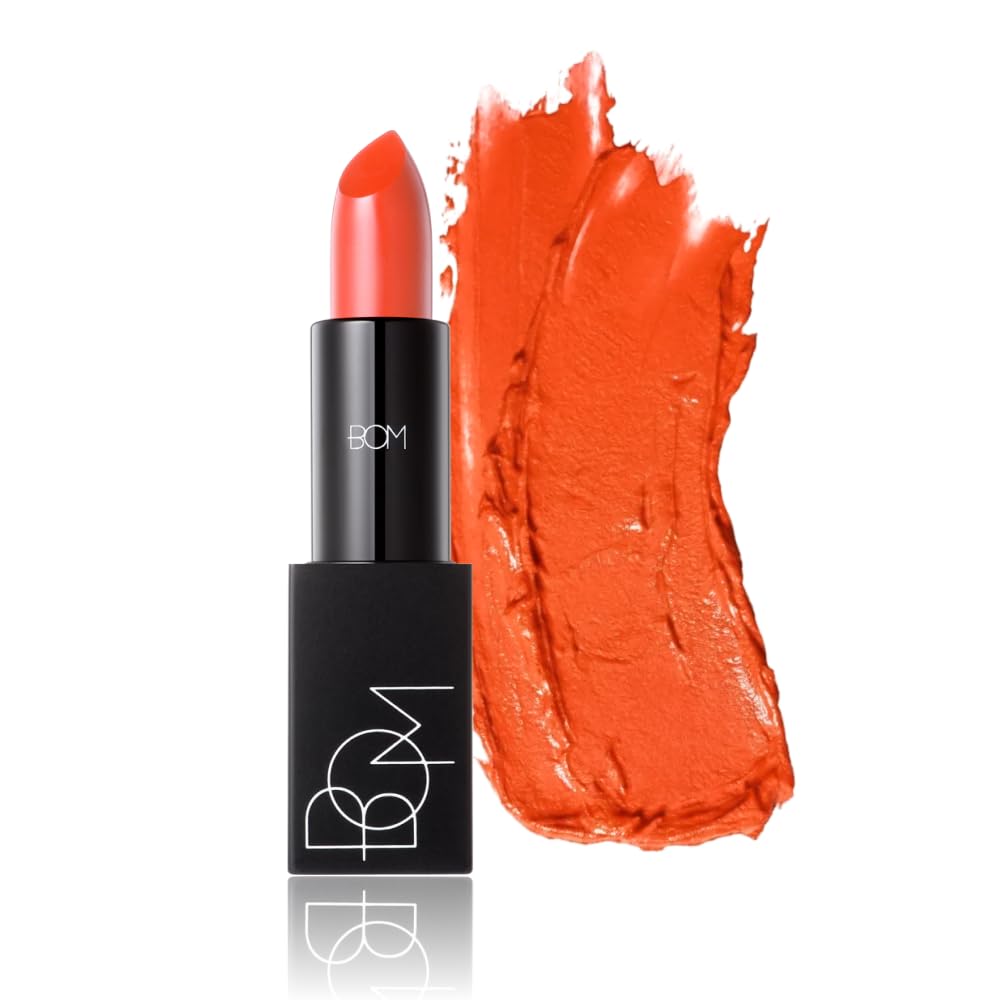 #803. Orange : Korea Cosmetics [ Bom My Lipstick ] 6 Colors Matte Lipstick With Magnetic Case (#803. Orange)