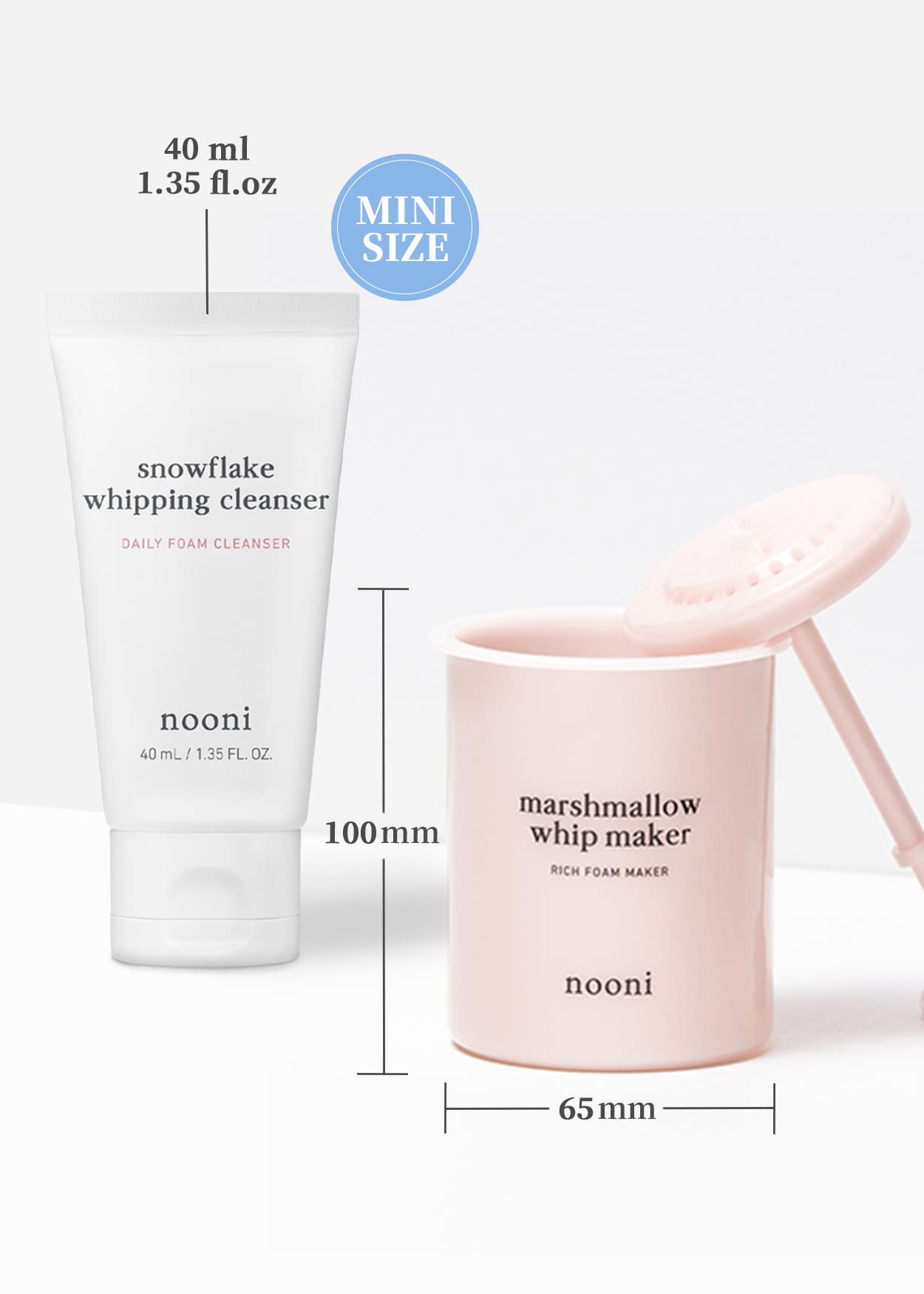 Nooni 2-In-1 Much Needed Facial Cleansing Kit - Whip Maker  Face Cleanser Gift, Gift Set, Foam Maker, Remove Impurities, Daily R