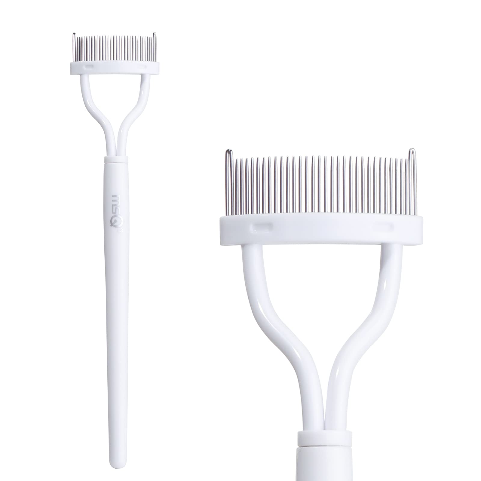 Eyelash Comb MSQ Eyelash Separator Mascara Applicator Eyelash Definer With Comb Cover Arc Designed Cosmetic Brushes Tool White (
