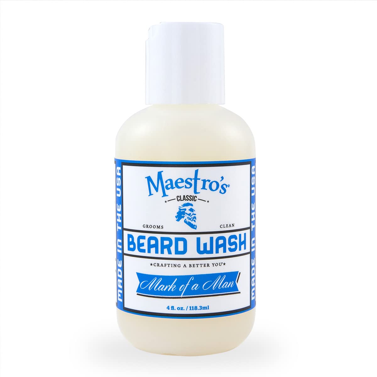 Maestros Classic BEARD WASH | Anti-Itch, Deep Cleaning, Non-Drying, Fully Hydrating Gentle Cleanser For All Beard Types & Lengt