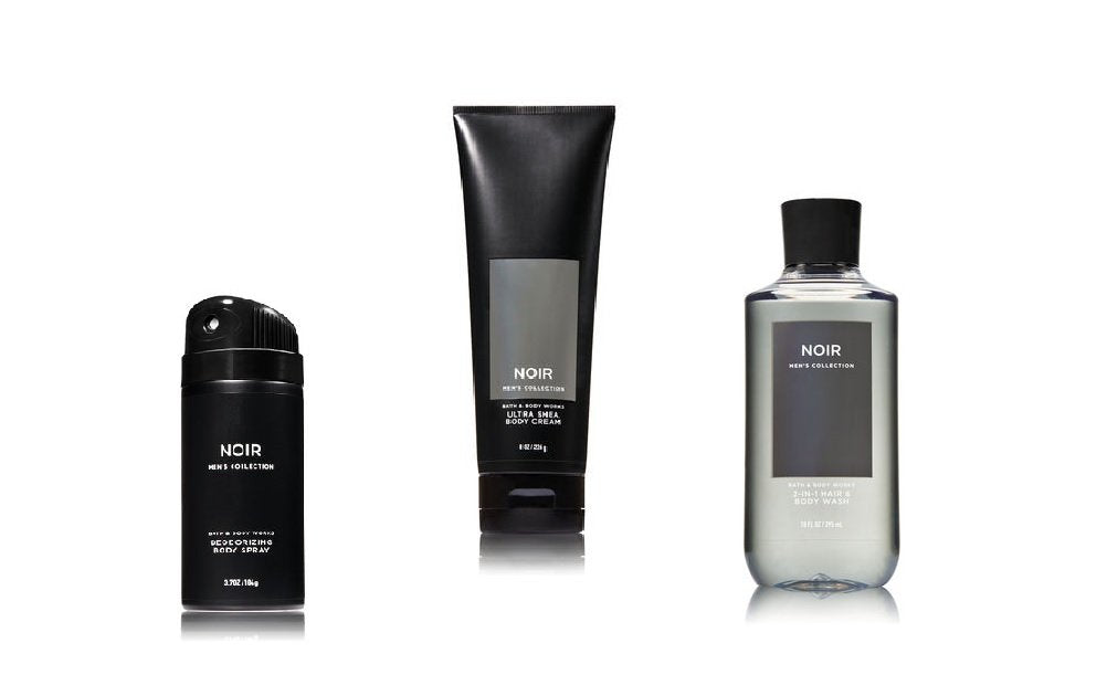 Bath And Body Works Noir Men 'S Collection 3 Piece Set Includes 3.7 Oz Deodorizing Body Spray, 8 Oz Ultra Shea Body Cream, 10 Oz