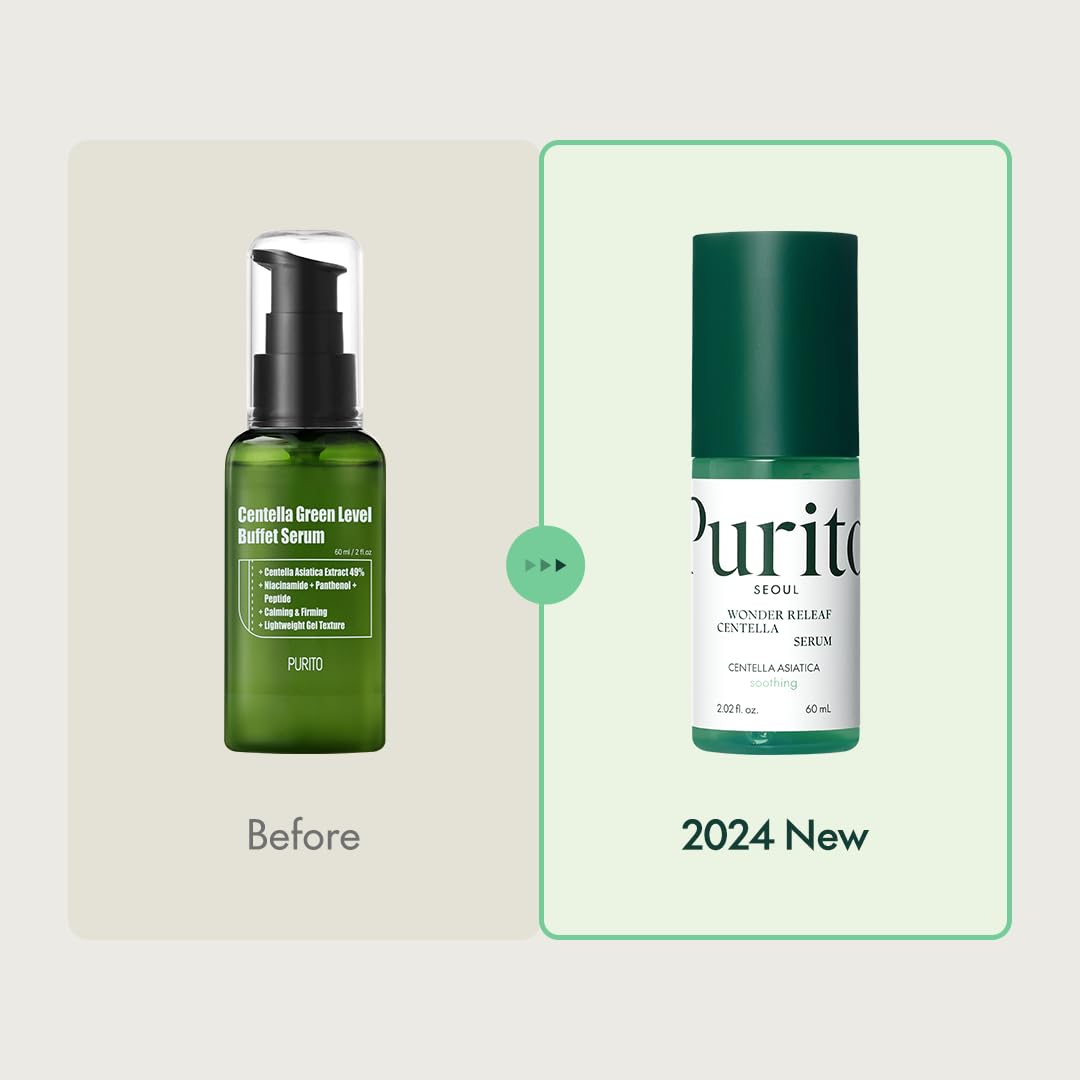 Purito Centella Serum, Korean Centella, For All Skin Types, Ampoule, Soothing, Calming, Facial Serum For Face, Vegan & Cruelty-F
