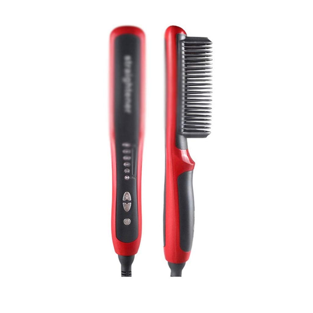 QOPCBCGN Ceramic Hair Straightener Flat Irons Straightening Brush Beard Hot Heating Comb AntiScalding Men Straightene