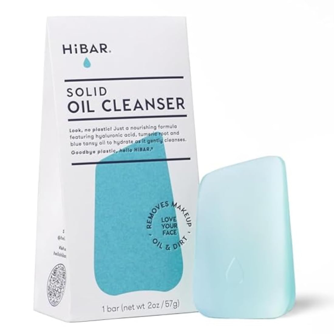 HIBAR Solid Cleansing Oil Bar - Natural Makeup Remover - Melts Makeup, Sunscreen, Dirt, Oil - Eco-Friendly, Vegan, Paraben-Free,