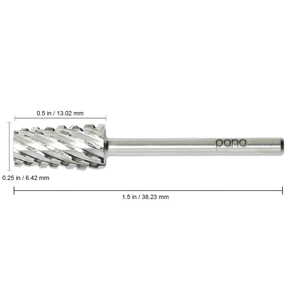 Pana Professional Usa Tapered Barrel Bit Nail Drill (Gold, Silver, Ceramic) (Extra Coarse (Silver))