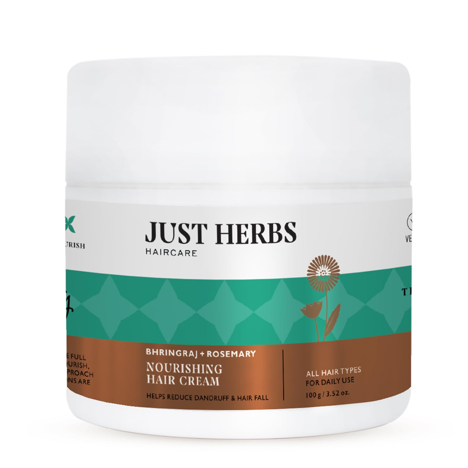Just Herbs Nourishing Hair Cream For Men & Women With Bhringraj & Rosemary, Helps Reduce Dandruff And Hairfall 100 G
