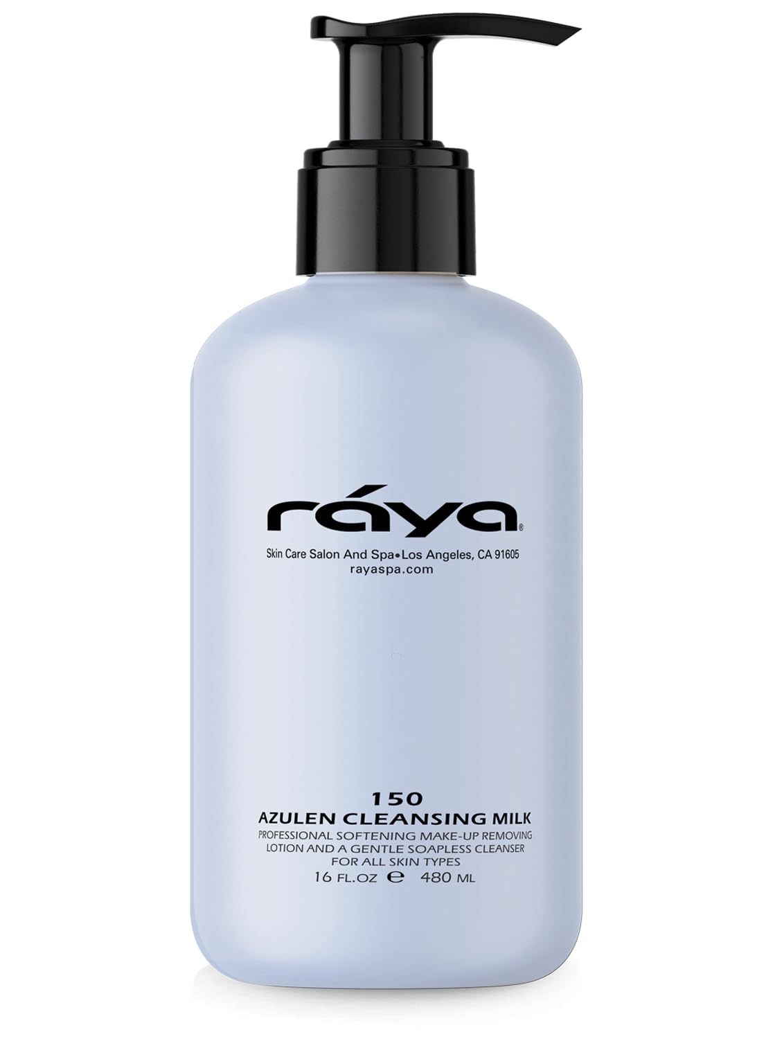 Raya Azulen Facial Cleansing Milk 16 oz (150) | Calming and Refining, Soap-Free Fluid Cleanser and Make-Up Removing Lotion | Mad