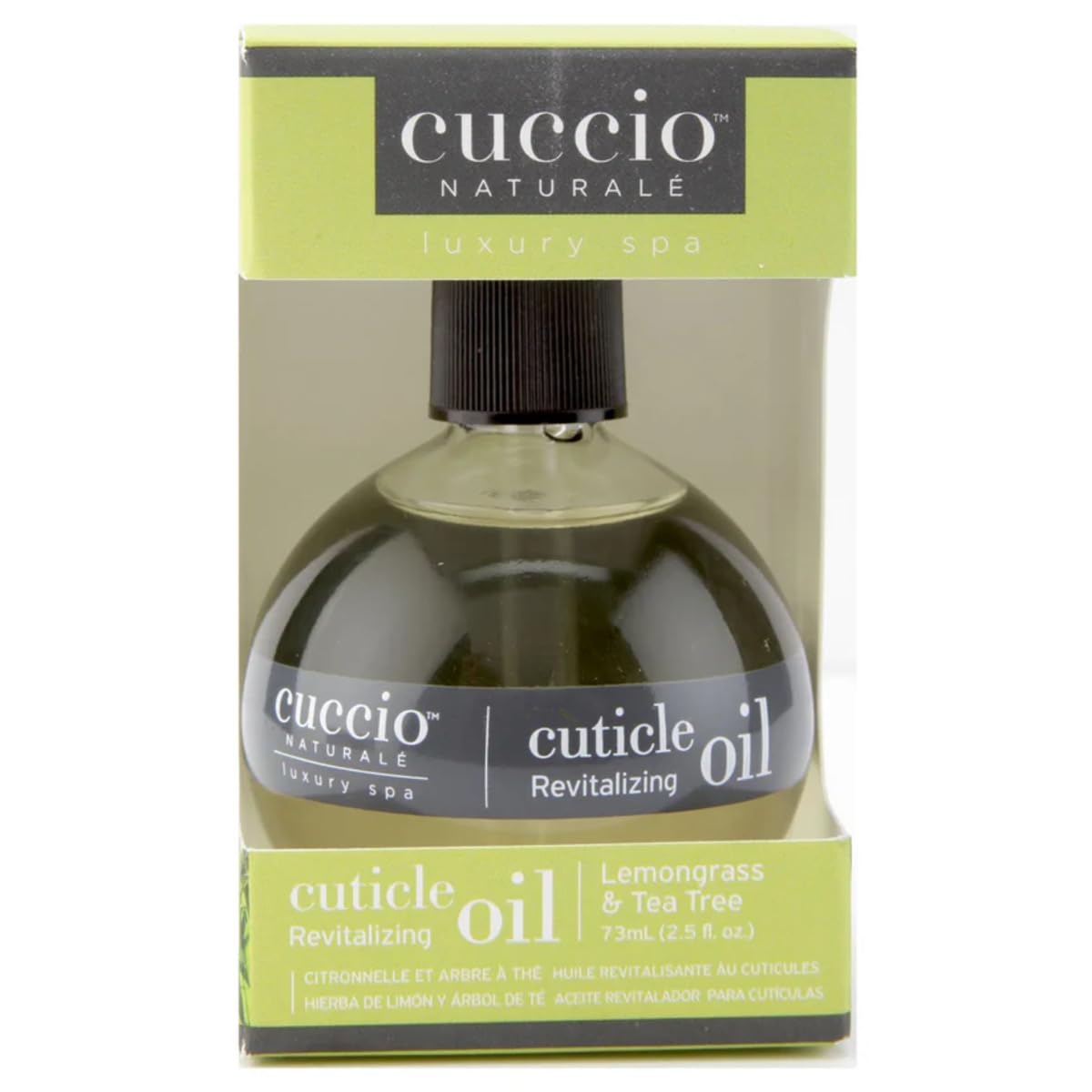 Cuccio Naturale Lemongrass & Tea Tree Cuticle Oil 2.3 Oz - Revitalizing Hydration Treatment with Vitamin E & Eucalyptus, Fast-Ab