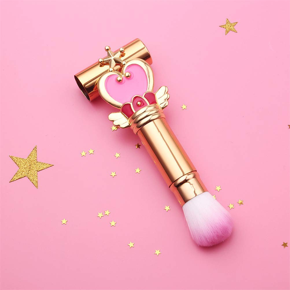 Eda Luxury Beauty Round Retractable Makeup Brush With Cover - Liquid, Cream, Powder, Foundation, Blush, Bronzer, Highlighter - P