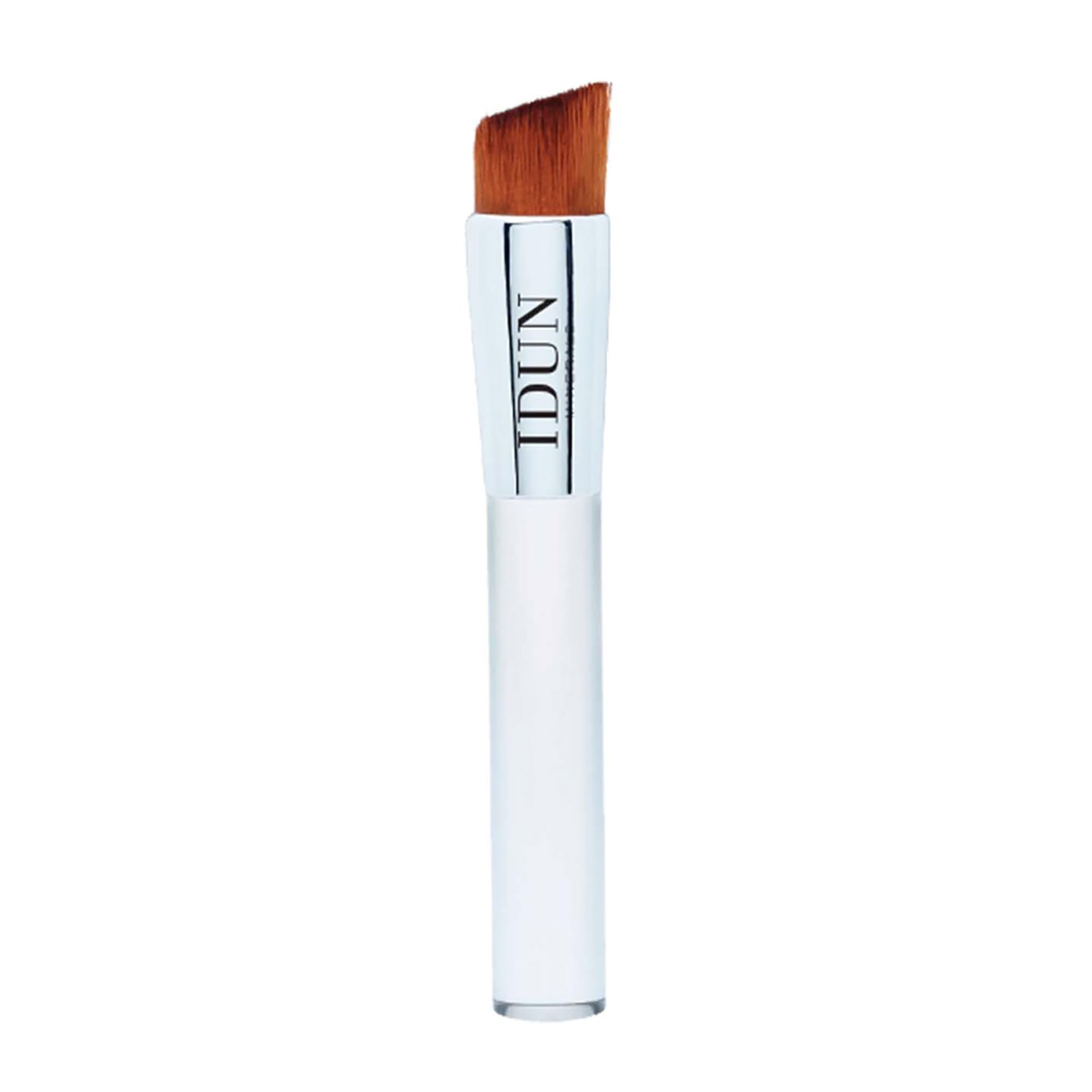 Idun Minerals - Liquid Foundation Brush - Slanted Flat Surfaced Brush For Liquid Foundation - Myriad Of Tightly Packed Fine Bris