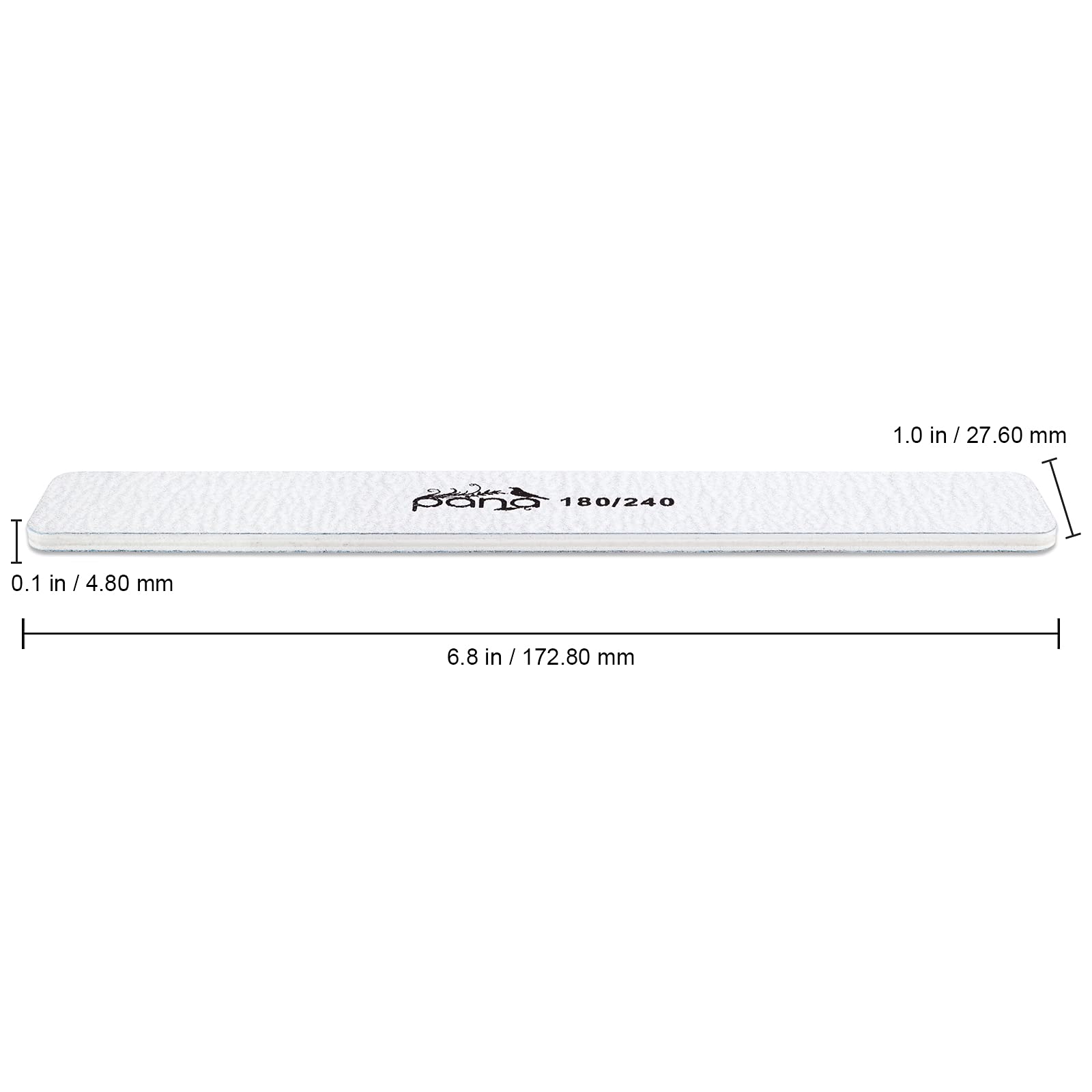 10Pcs Jumbo Size Pana Professional Double Sided Nail Files - Zebra, 180/240 Grit - Emery Board Nail Buffering File Manicure Pedi