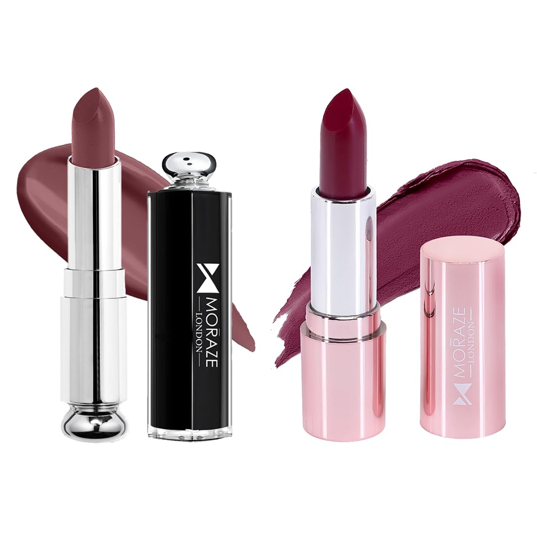 Moraze Makup New Very Matte  Pack Of 4 Matte Lipsticks | Intense Color Pay Off, Full Coverage Long Lasting Weightless Velvety F