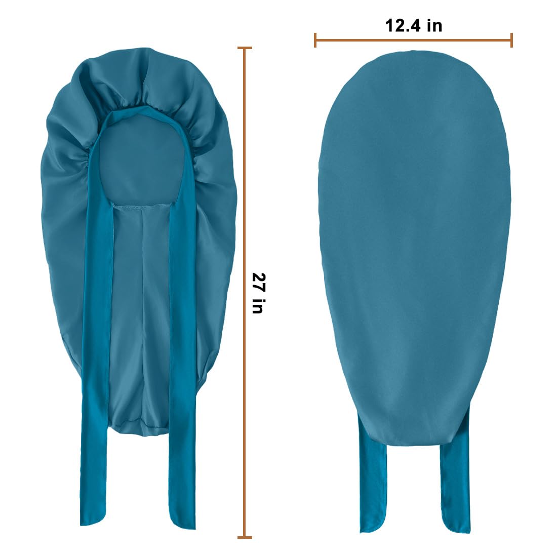 Long Satin Bonnet For Sleeping, Satin Lined Braid Bonnet With Elastic Band, Long Strap Bonnets For Women Braids(Dark Blue) Showe
