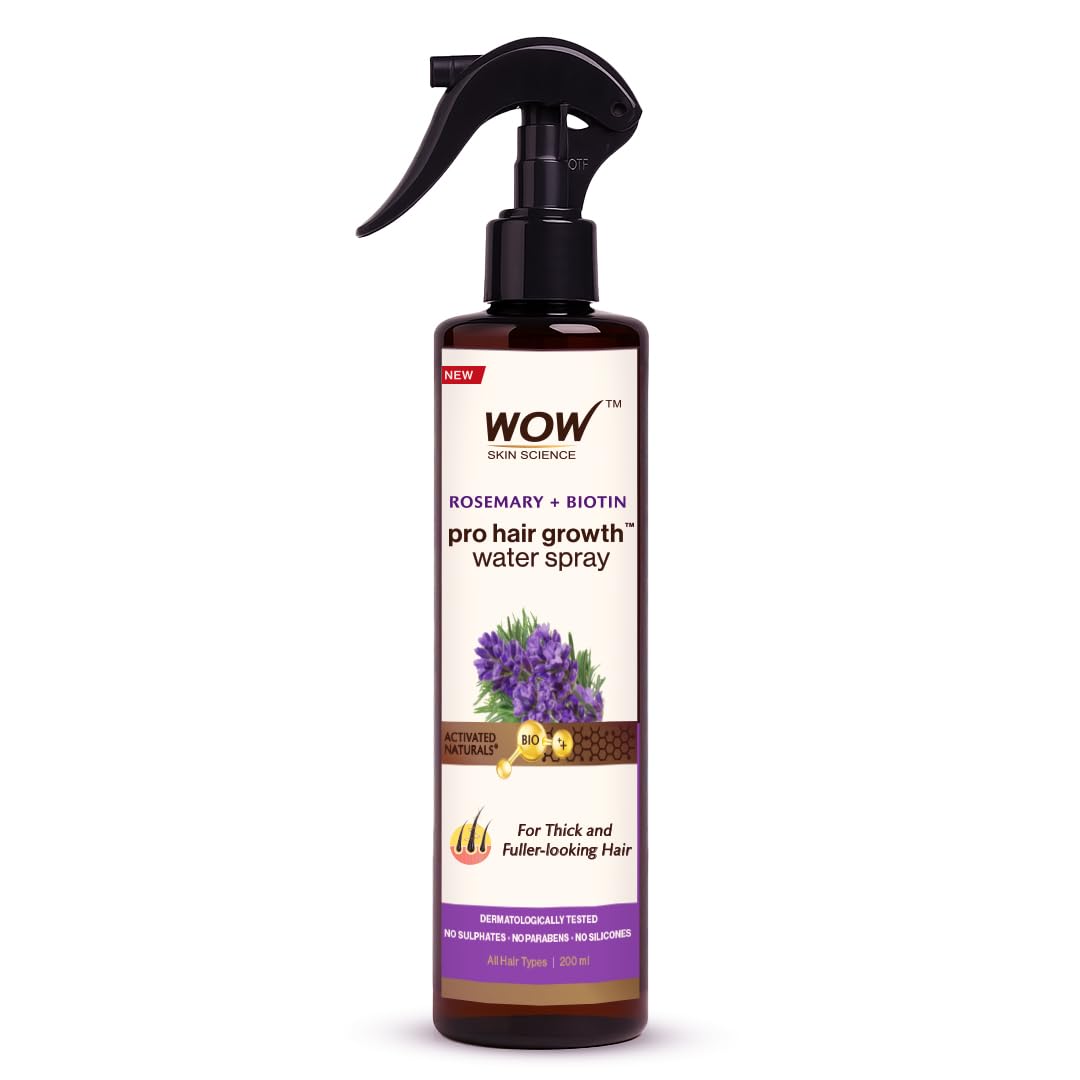 Wow Skin Science Rosemary + Biotin Pro Hair Growth Water Spray | Thicker & Fuller Hair | Rosemary Water For Hair Growth | No Par